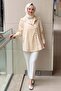 Verev Rib Knit Knitwear Collar Asymmetrical Buttoned Tunic - 3