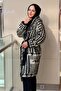 Patterned Two Color Beard Cardigan - 2