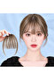 Clip-in Bangs 100% Human Hair Extensions Natural Clip-on Fringe Air Bangs Side Hair Bangs with Nice Net Handmade Natural Flat Neat Bangs with Temples for Women One Piece Hairpiece (WITH SIDE)