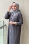 Missdalida Poplin Shirt Collar Detailed Knitwear Dress - 3