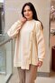 Asymmetrical Button Detailed Patterned Knitwear Tunic