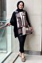 Satin Knitwear Combined Patterned Tunic - 4