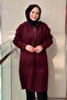 Hooded V Stone Embroidered Zippered Coat