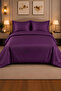 100% Cotton Lilac Satin Double Duvet Cover Set (83 Thread-125 Gsm) - 2
