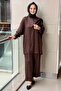 Python Patterned Shawl Collar Tunic Trouser Set