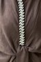 Nubuck Shirt Skirt Set with Stone Embellished Tie Model on the Front - 4