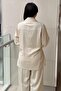 Gold Button Detailed Waist Tie Trouser Suit - 4