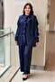 Ruffled Flounce Tunic and Wrinkle Effect Pants Set