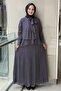 Shawl Collar Ruffle Detailed Dress