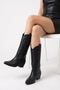 Women's Umke Cowboy Boots - Black-Leather - 4