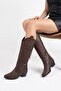 Women's Umke Cowboy Boots - Brown-Leather - 2