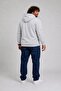 Large Size Men's Basic Sweat Hoodie 11700 Gray - 3
