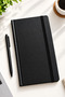 Premium Black Hard Cover Notebook and Pen Set Notepad