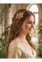 Bridal Crown, Hair Accessory Gold Color Hairpin Promise Engagement Marriage Wedding Hijab 20 - 3