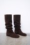 Boots 2601 - Real Leather Flip-Flop Bitter Brown Suede Women's Boots - 3
