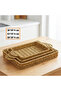 Interlocking Set of 3 Rectangular Plastic Rattan Trays – Wicker Look Multi-Purpose Serving and Presentation - 5