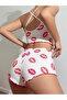 Lip Patterned Shorts Pajama Set - 5