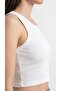 3-Piece Women's Ribbed Short Crop Undershirt (White) Stretchy Cotton Daily Flexible - 5