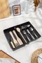 Acrylic Black Adjustable Drawer Spoon Holder & Drawer Organizer (35*28*5 / 35*44*5)