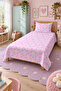 Hearted Pastel Romantic Teenage Pique Set-Cute Love Modern Pink Lilac Turquoise Quilted Bedspread - 2