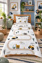 Business Machine and Road Pattern Printed Baby and Child Printed Single Pique Set 160 X 220 cm White - 4