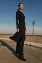 Women's Suede Heeled Cowboy Western Boots with Buckle Long Boots Black Mivez - 4