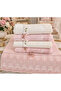 50X90 2-Pack 100% Cotton Velvet Lace Laced Bow Dowry Box Hand and Face Towels - 6
