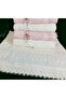 50X90 4-Pack 100% Cotton Velvet Lace Laced Bow Dowry Box Hand and Face Towels - 8