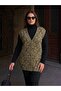 Classic Steel Knitted Tricot Vest with Heart Pattern and Buttons