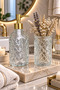 Alaçatı 2Nd Glass Liquid Soap Dispenser & Glass Toothbrush Holder Transparent |   Decorative Bathroom Accessory Bathroom Organizer Home Hotel Premium Glass Bathroom Organizer Decorative Stylish Gift Glass Home Decor Luxury Bathroom - 7