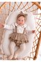Squirrel Embroidery Collared Shirt Romper Skirt Baby Girl 2-Piece Set