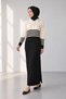 Women's striped detail polo collar knit dress - 4
