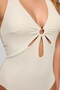 Ina Glitter Fabric Accessory Detail Swimsuit Cream - 2