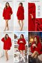 Red plush Hooded blanket clothes, comfortable/warm pajamas, above knee loose fit, ideal for cold weather - 6