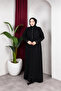 Elegant Stone Detailed Ferace Premium Honeycomb Fabric Large Size Hijab Ferace - 4