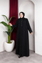 Elegant Stone Detailed Ferace Premium Honeycomb Fabric Large Size Hijab Ferace - 2