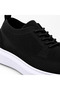Kb-M101 Black Men's Shoes - Breathable Flexible Knit Upper with White Sole, Lace-Up Ultra Light Casual Sneaker - 6