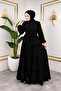 Medina Silk Belted Gathered Layered Hijab Ferace - 7
