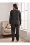 Plus Size Long-Sleeved Lace Collar Combed Cotton Pajama Set - 2