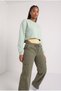 Aqua Green Oversize Crop Sweatshirt - 5