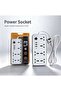 White Universal Extension Power Socket Strip With 3-Meter Cord