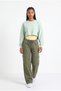 Aqua Green Oversize Crop Sweatshirt - 2