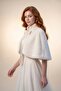 Long Bow Soft Textured Fur Etol Bridal Bolero Off White - 4