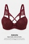 Plum Brode Lace and Cross Band Detailed Supportive Adjustable Strap Bra & Panty Lingerie Set - Underwire and Padded - 5