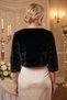 French Sleeve Fur Etol Bridal Bolero with Brooch Fur Bolero Evening Dress Shawl Evening Dress Bolero Shoulder Shawl Black - 6