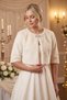 Brooched French Sleeve Fur Etol Bridal Bolero Fur Bolero Evening Dress Shawl Evening Dress Bolero Shoulder Shawl Off White - 8