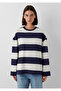 Printed Navy Blue T-Shirt Loose Fit / Comfortable Cut 1620259-A7460 - 3