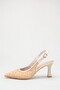 Women's Stone and Pearl Embellished Heeled Shoes - 6