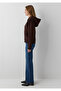 Zippered basic sweatshirt coffee bean - 4