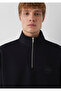 M0S20112 Seal Logo Semi-Zipper Men's Sweatshirt Black - 6